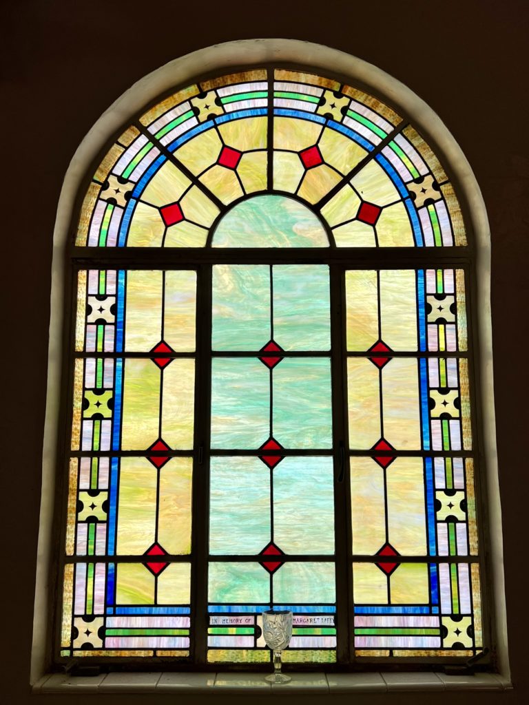 Stain glass window in chapel